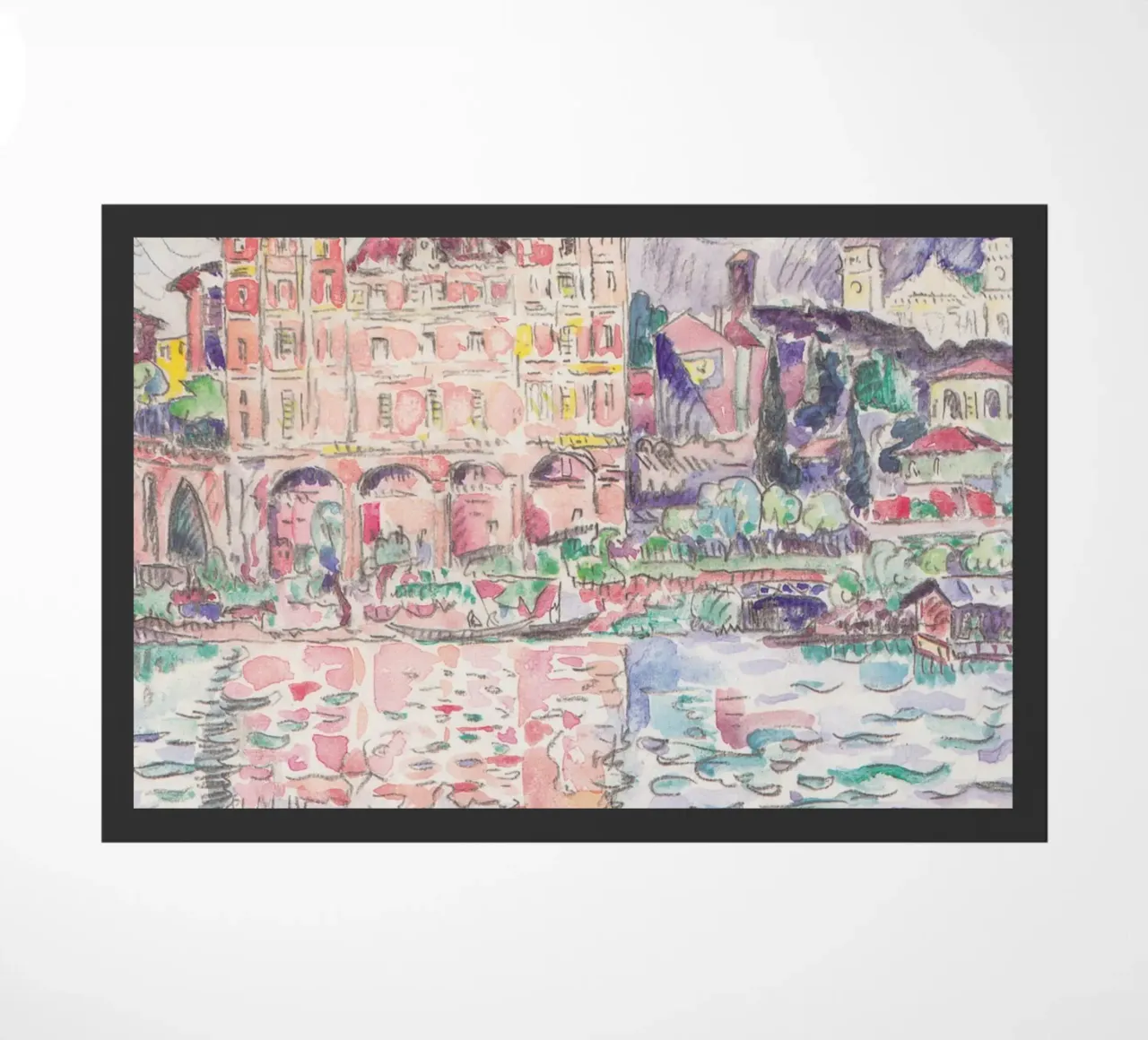 Signac Montauban Pointillist Stadsgezicht Regenboog Print deurmat van NorwesClub