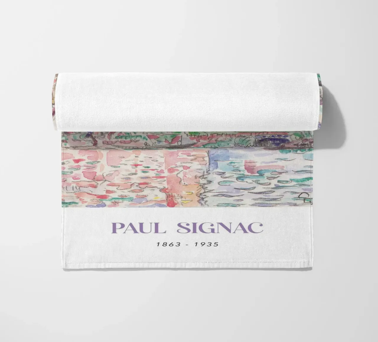 Signac Montauban Pointillist Stadsgezicht Regenboog Print strandhanddoek van NorwesClub