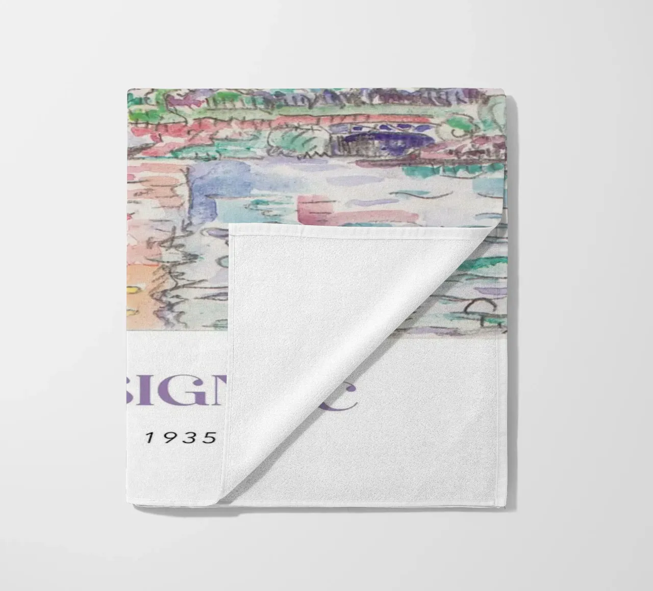 Signac Montauban Pointillist Stadsgezicht Regenboog Print strandhanddoek van NorwesClub