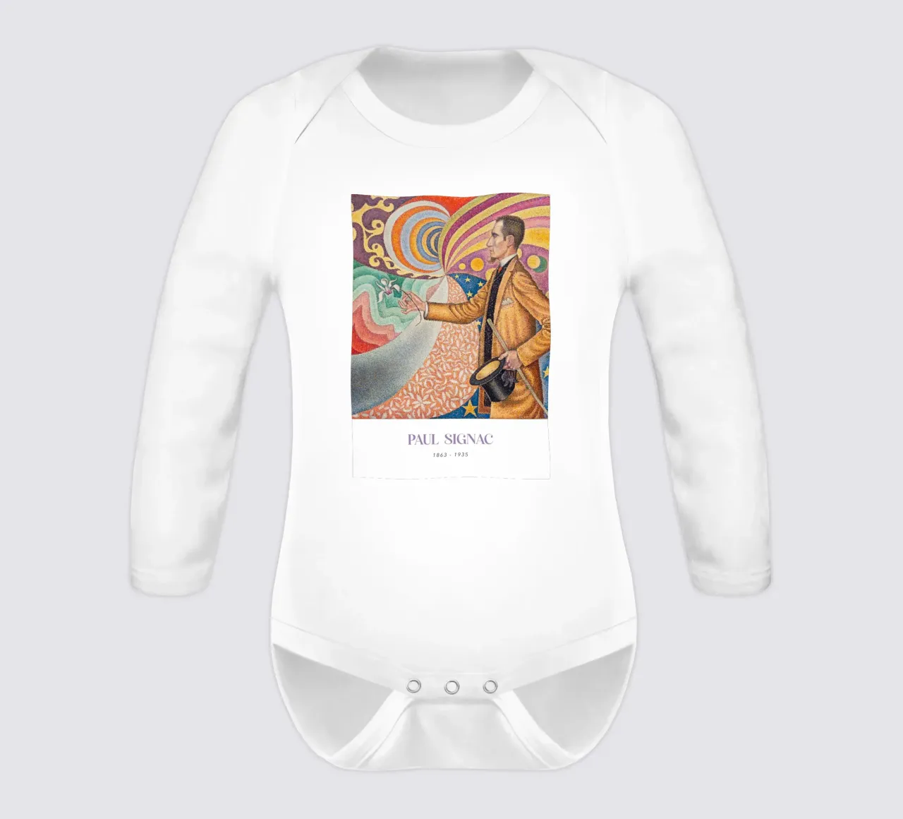Signac Porträt Fénéon Pointillist Abstract Art Print Langarm Babybody von NorwesClub