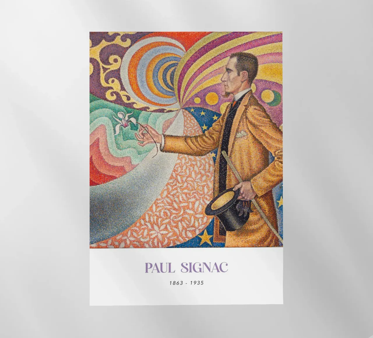 Signac Porträt Fénéon Pointillist Abstract Art Print Backlit Folie von NorwesClub