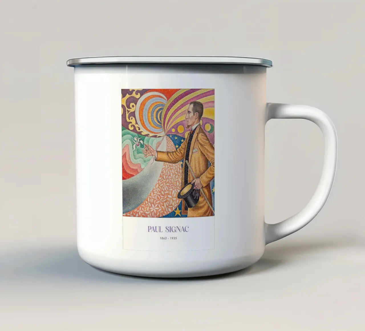 Signac Portrait Fénéon Pointillist Abstract Art Print mug en émail de NorwesClub