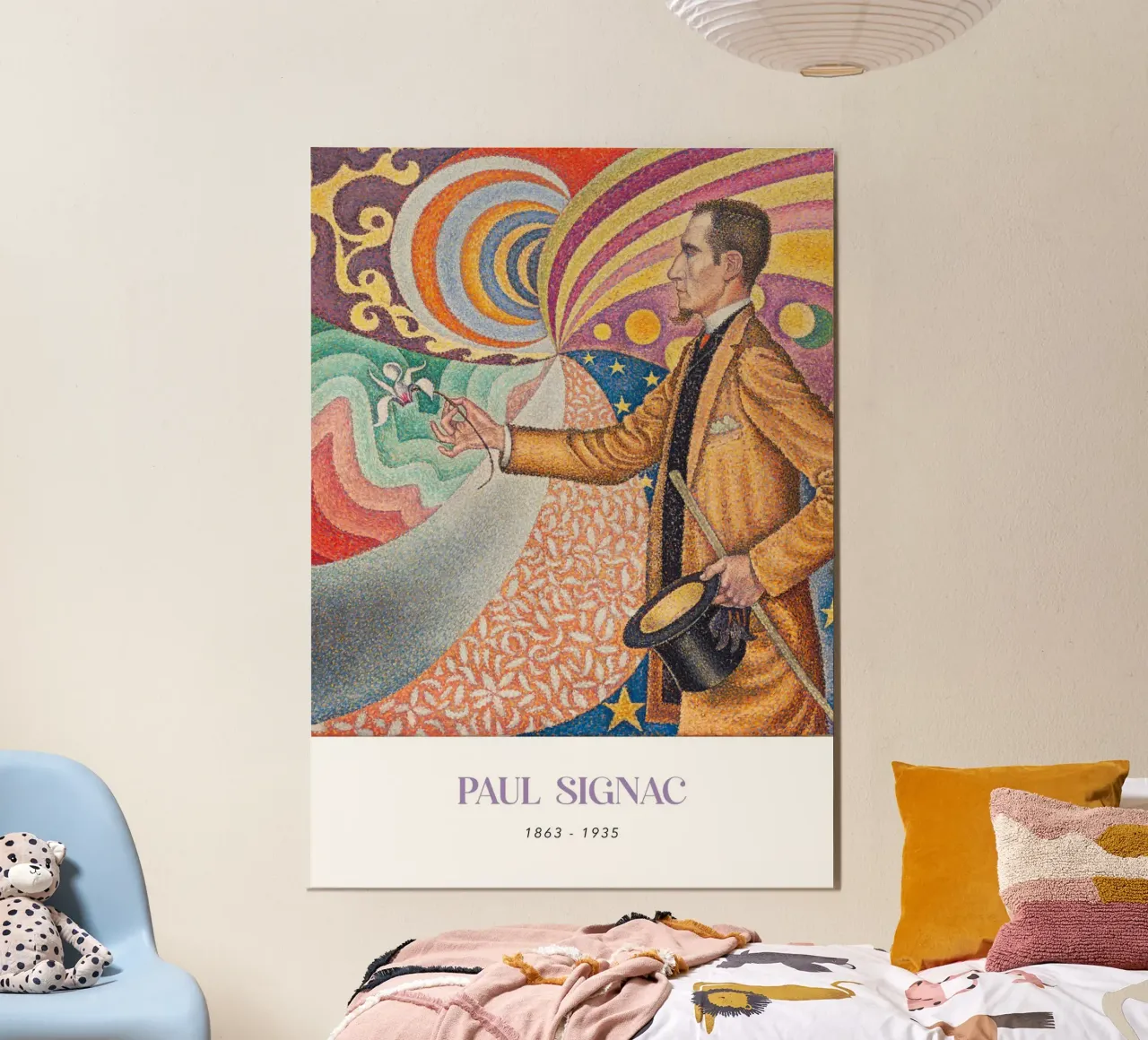 Signac Portret Fénéon Pointillistisch Abstracte Kunstdruk hahnemühle van NorwesClub