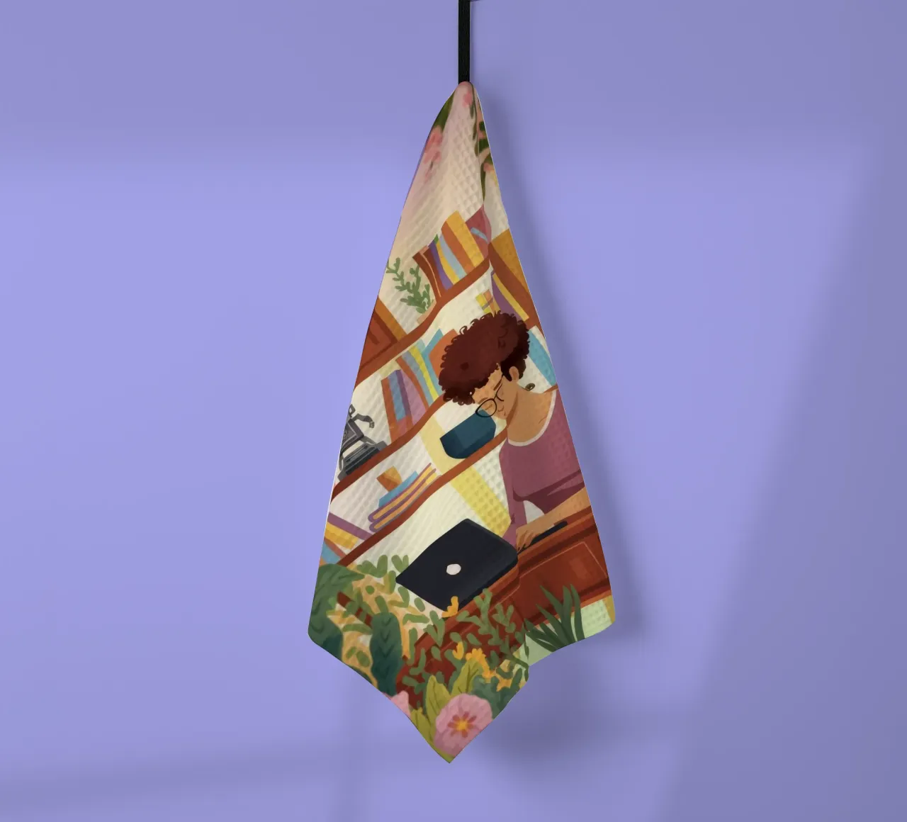 Cozy Literary Haven tea towel by Fine Sanctuary
