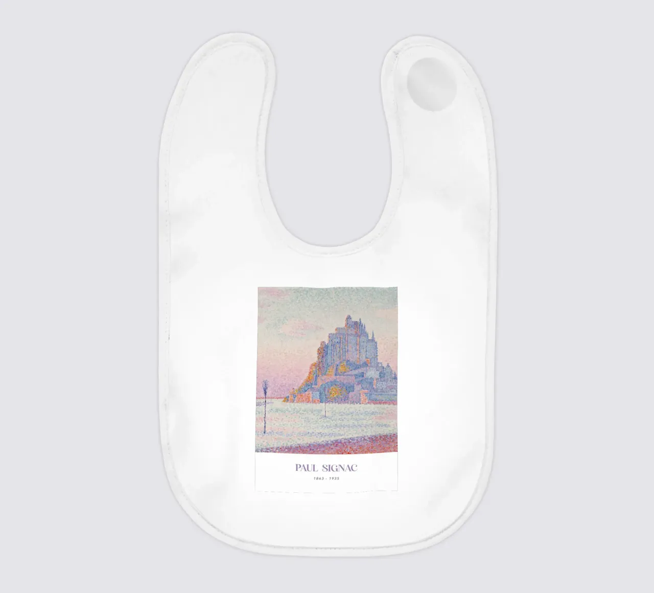 Signac Mont Saint-Michel Pointillist Art Print baby bib by NorwesClub