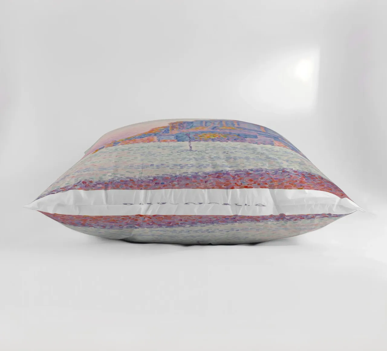Signac Mont Saint-Michel Pointillist Art Print decorative cushion by NorwesClub