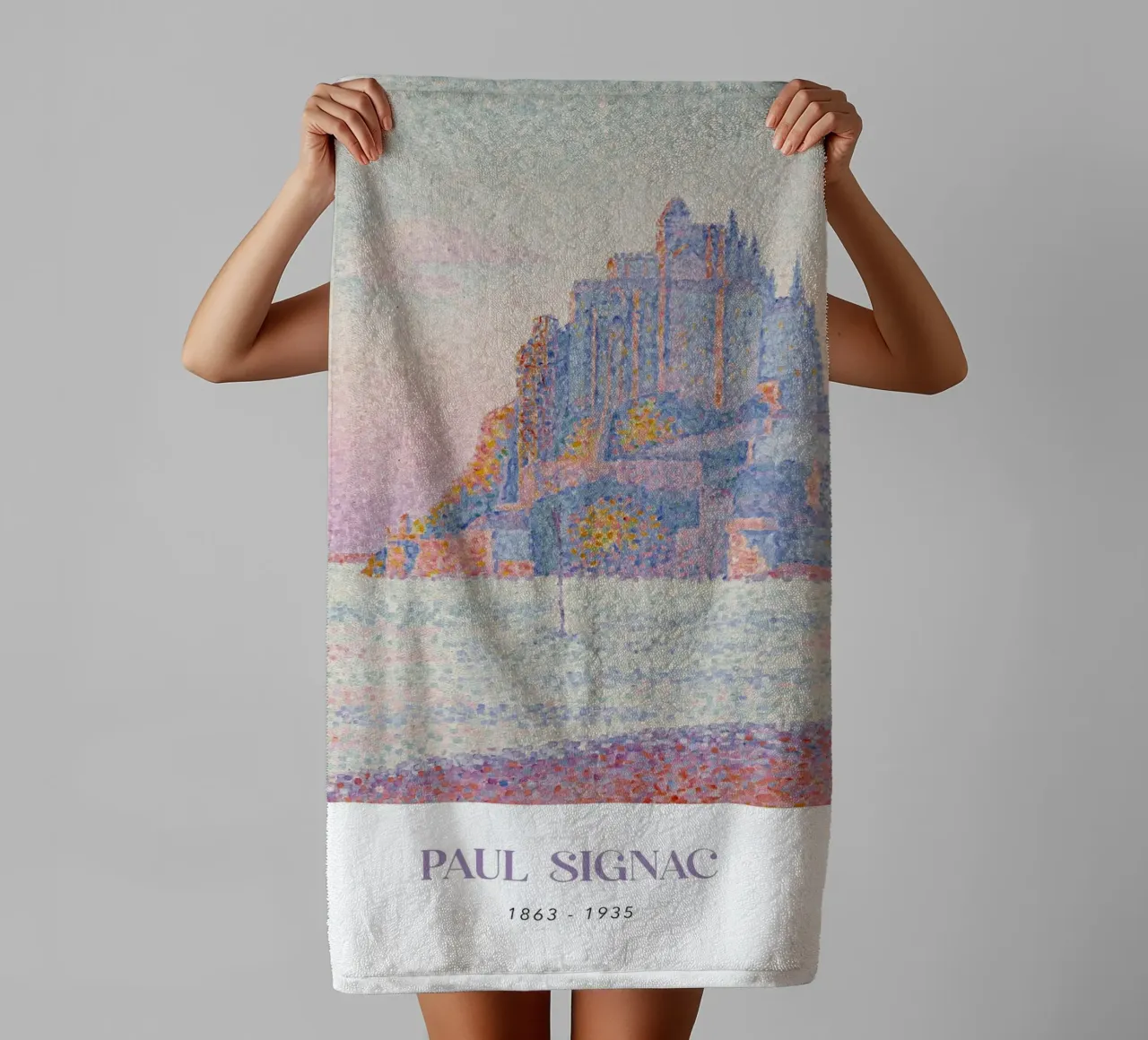 Signac Mont Saint-Michel Pointillist Art Print Handtuch von NorwesClub