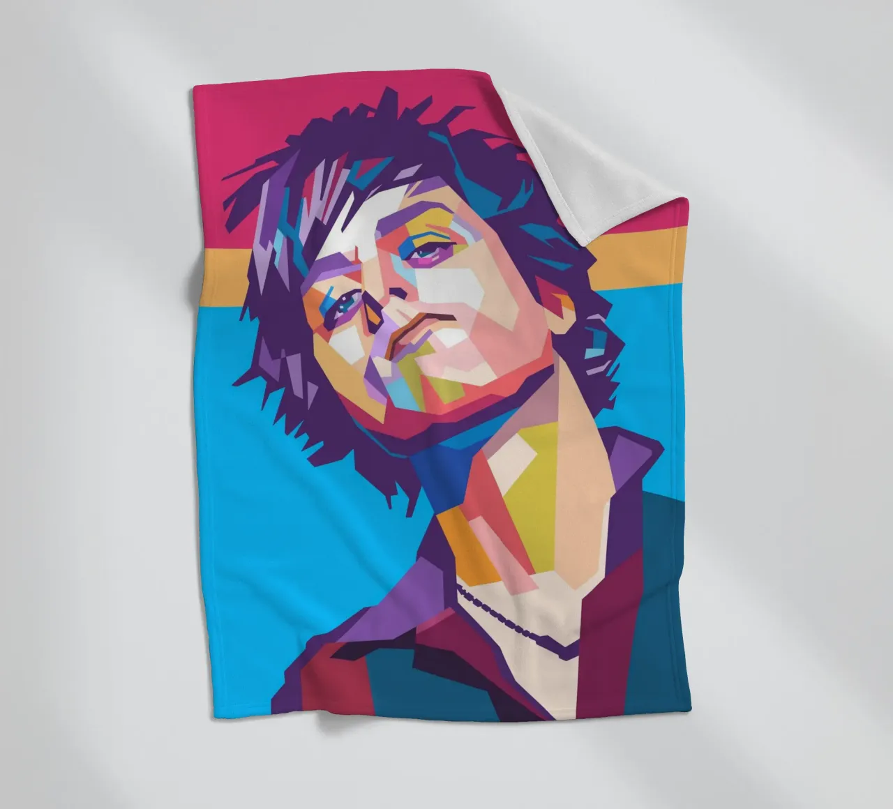Billie Joe Armstrong pop art fleece blanket by Hantamrata