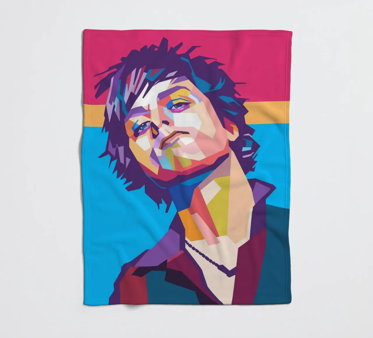 Billie Joe Armstrong pop art fleece blanket by Hantamrata