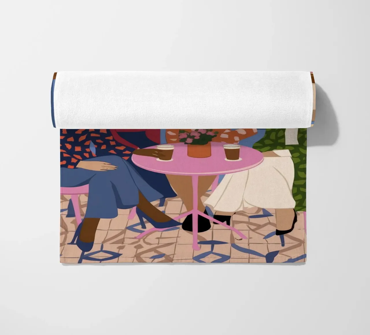 Delightful Brunch Gathering beach towel by Fine Sanctuary