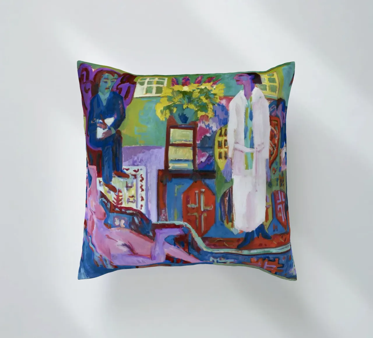 Kirchner Modern Bohemia German Expressionist Print decorative cushion by NorwesClub