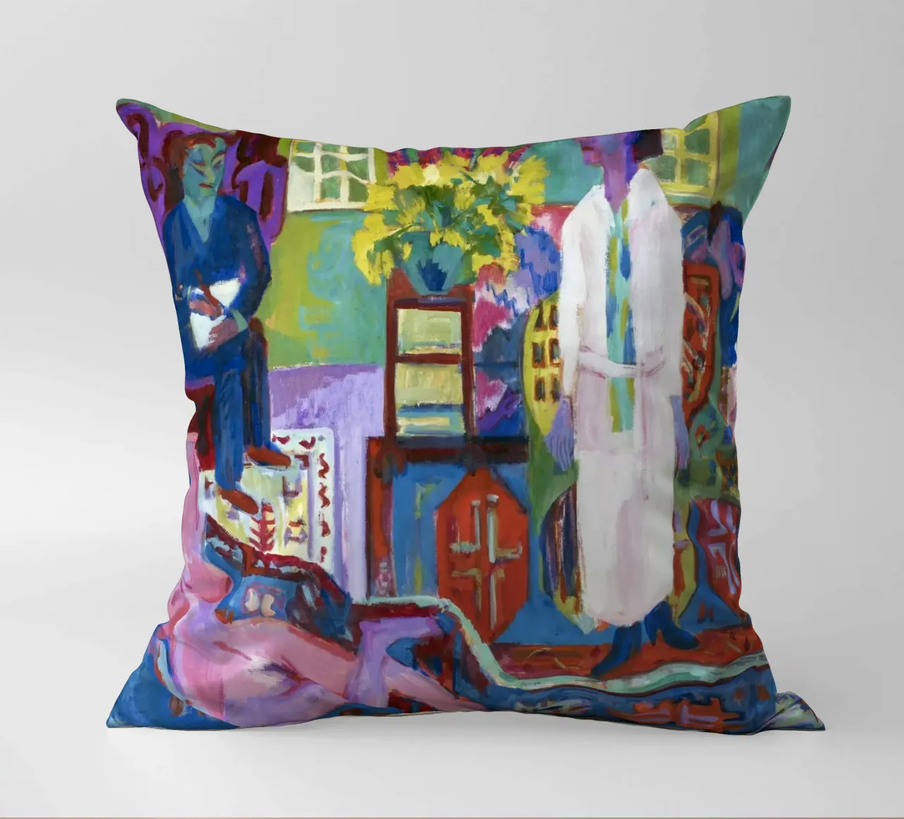 Kirchner Modern Bohemia German Expressionist Print decorative cushion by NorwesClub