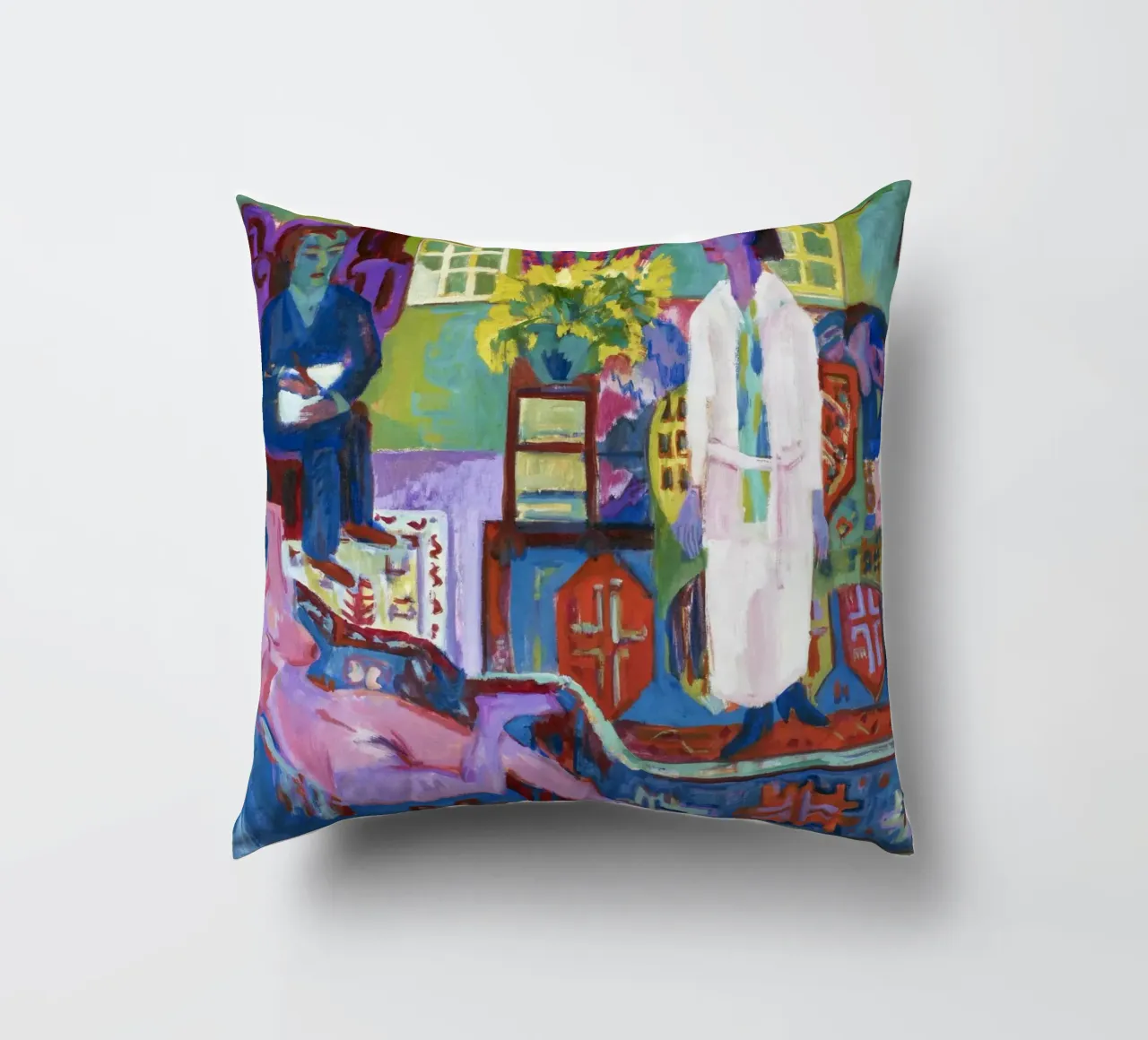 Kirchner Modern Bohemia German Expressionist Print decorative cushion by NorwesClub