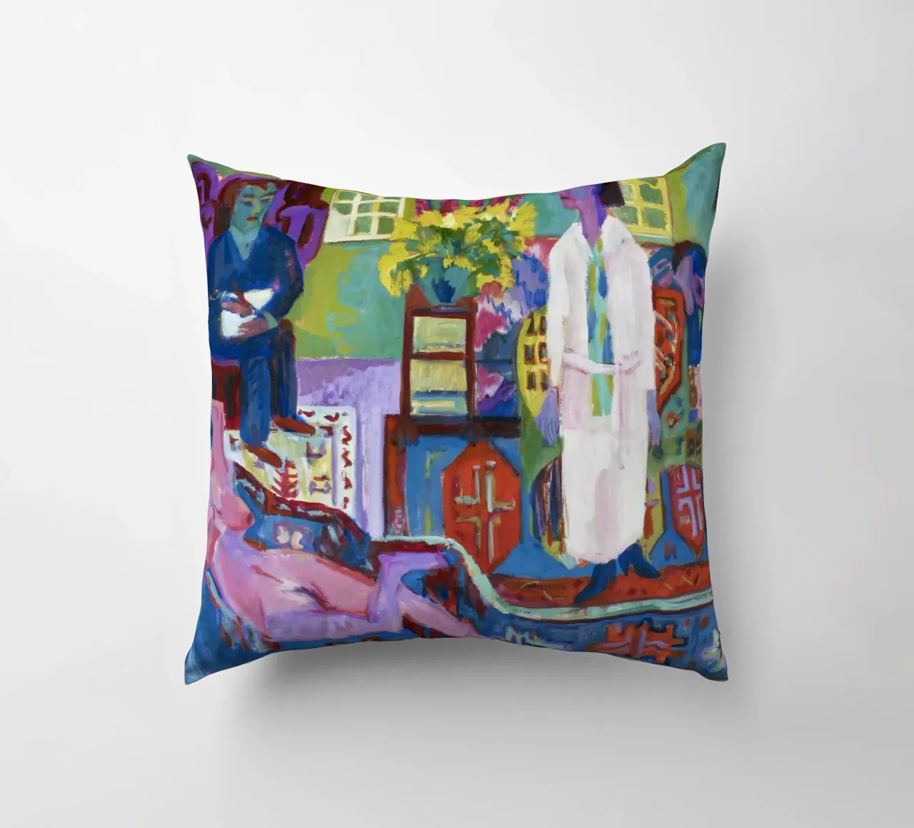 Kirchner Modern Bohemia German Expressionist Print decorative cushion by NorwesClub