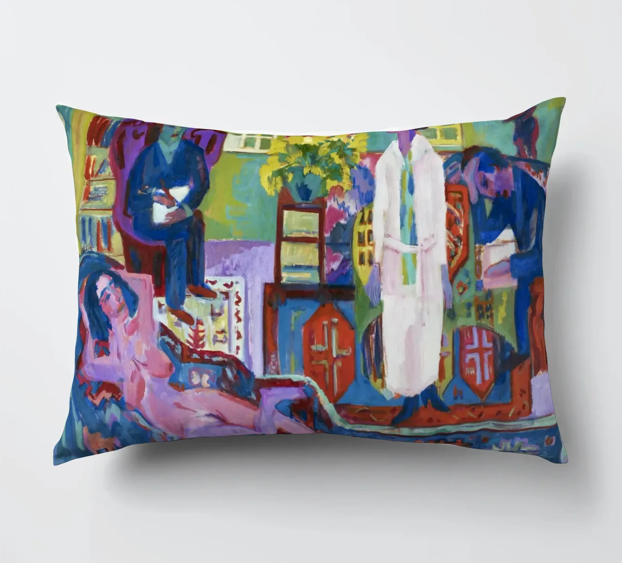 Kirchner Modern Bohemia German Expressionist Print decorative cushion by NorwesClub