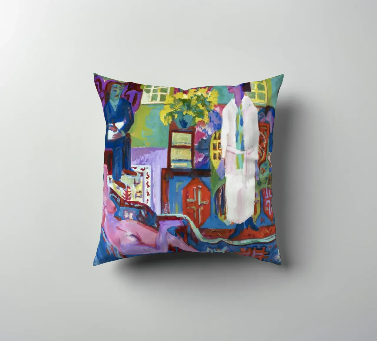Kirchner Modern Bohemia German Expressionist Print decorative cushion by NorwesClub