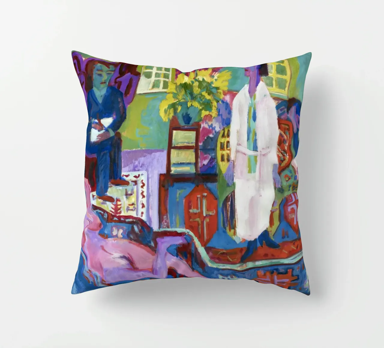 Kirchner Modern Bohemia German Expressionist Print decorative cushion by NorwesClub