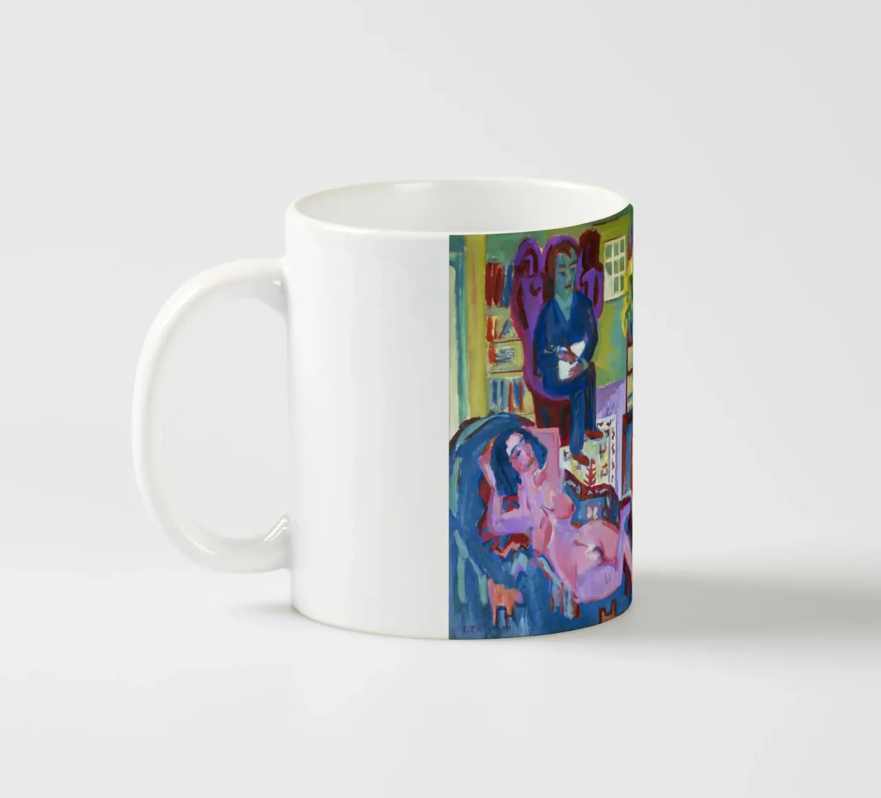 Kirchner Modern Bohemia German Expressionist Print ceramic mug by NorwesClub