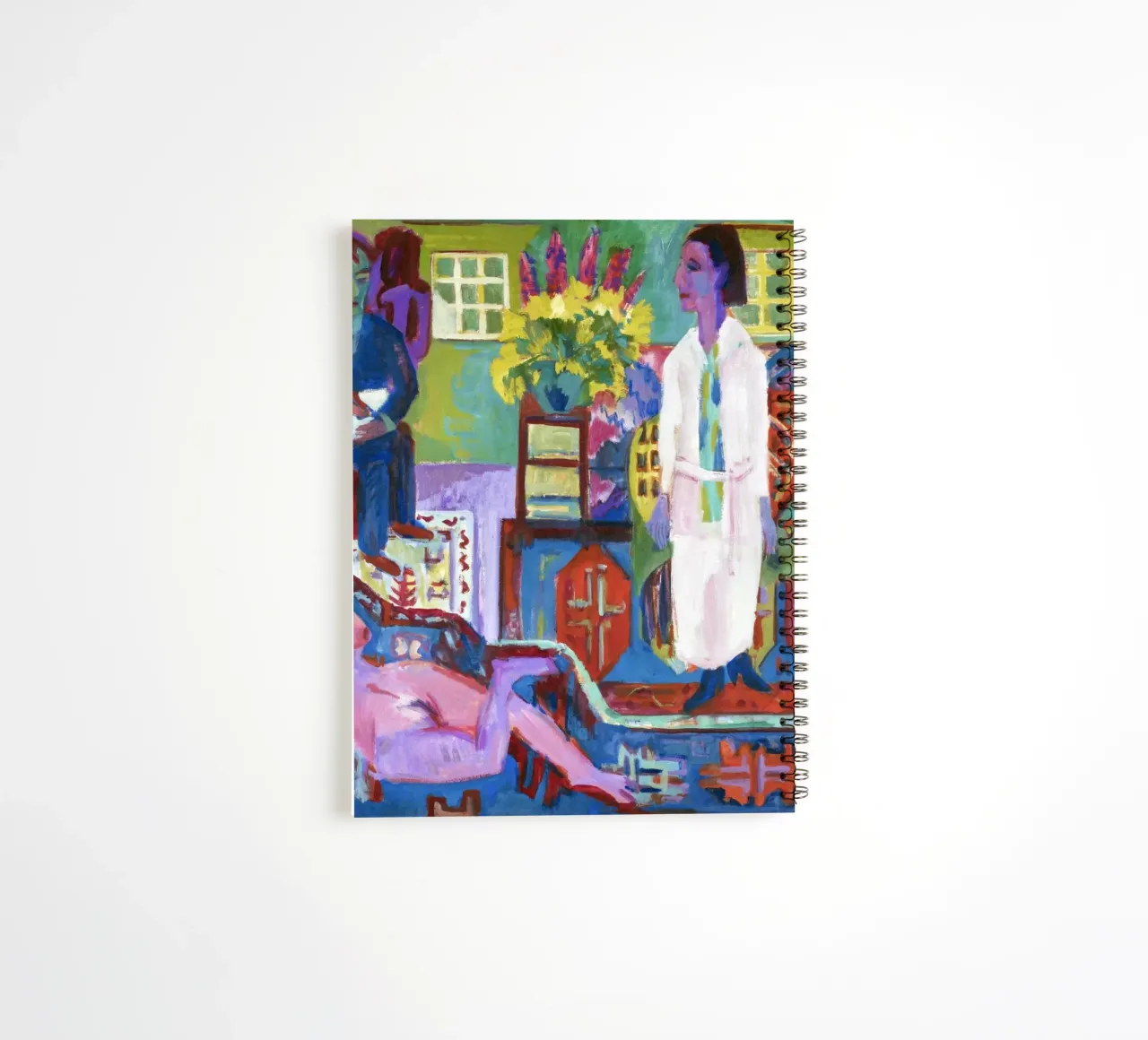 Kirchner Modern Bohemia German Expressionist Print spiral notebook by NorwesClub