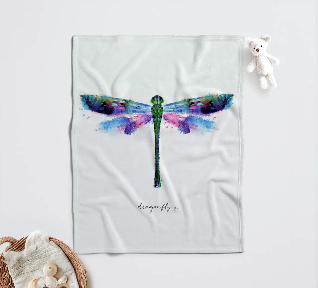Ink Dragonfly Iridescent II coperta in pile da Flora & Fauna