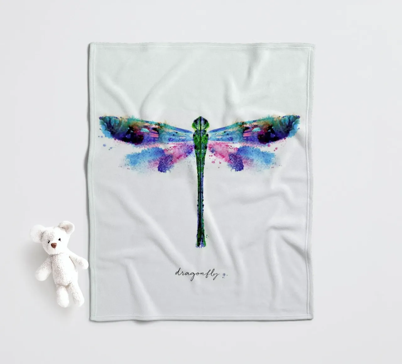 Ink Dragonfly Iridescent II coperta in pile da Flora & Fauna