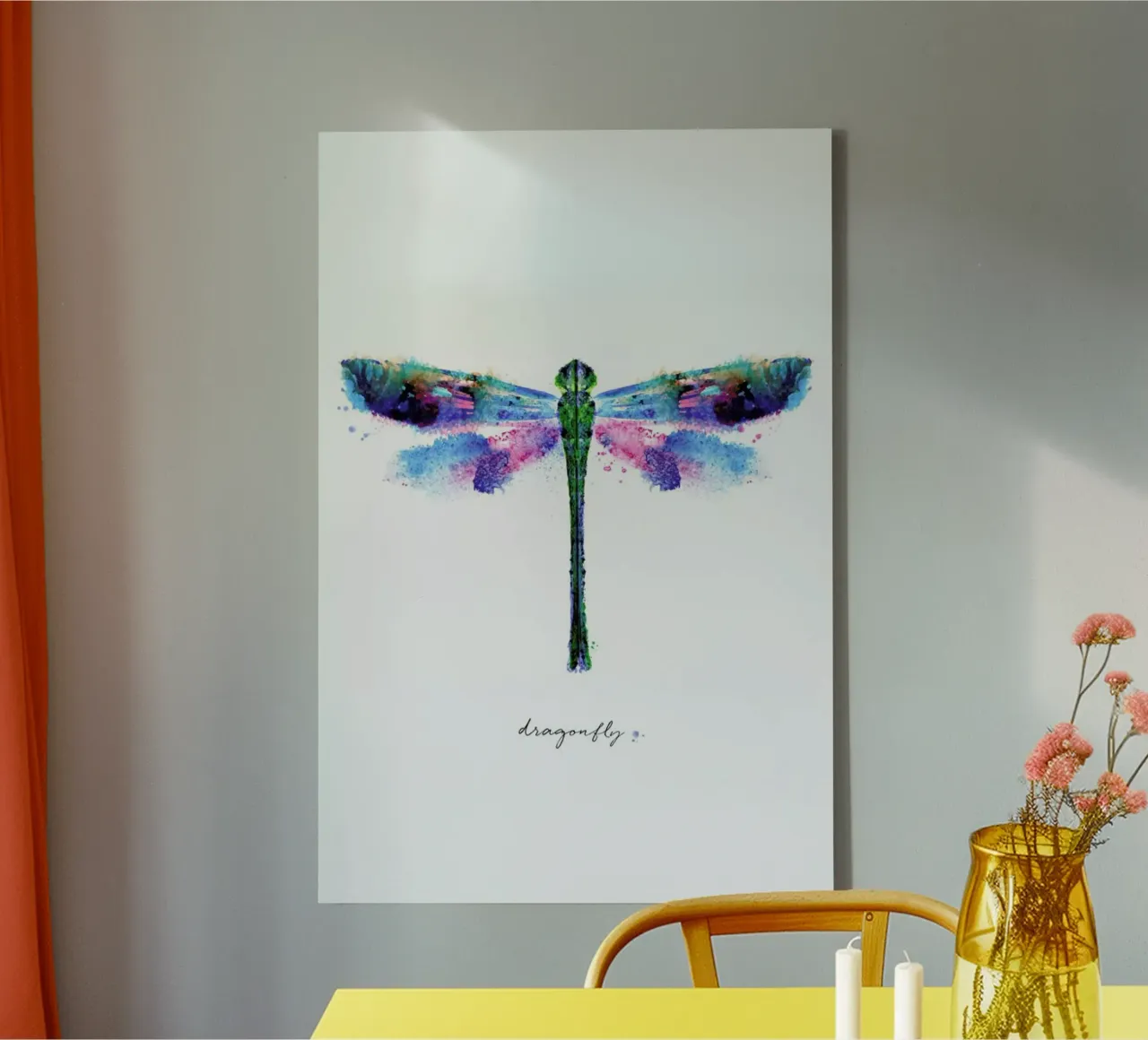 Ink Dragonfly Iridescent II tela con Cornice a cassetta da Flora & Fauna