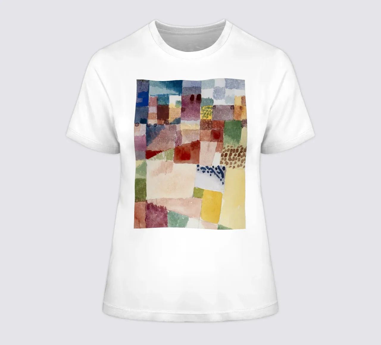 Klee Motif Hammamet Abstract Geometric Art Print women's fitted t-shirt by NorwesClub