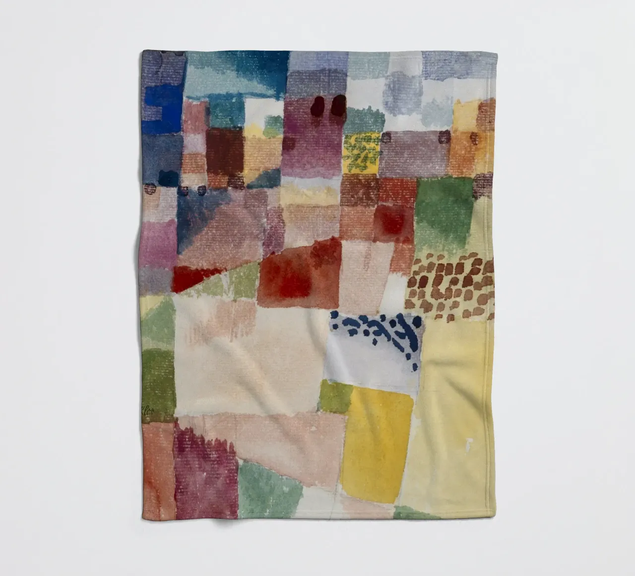 Klee Motif Hammamet Abstract Geometric Art Print fleece blanket by NorwesClub
