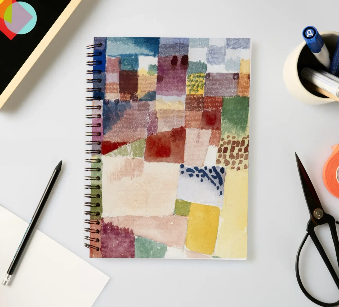 Klee Motif Hammamet Abstract Geometric Art Print spiral notebook by NorwesClub