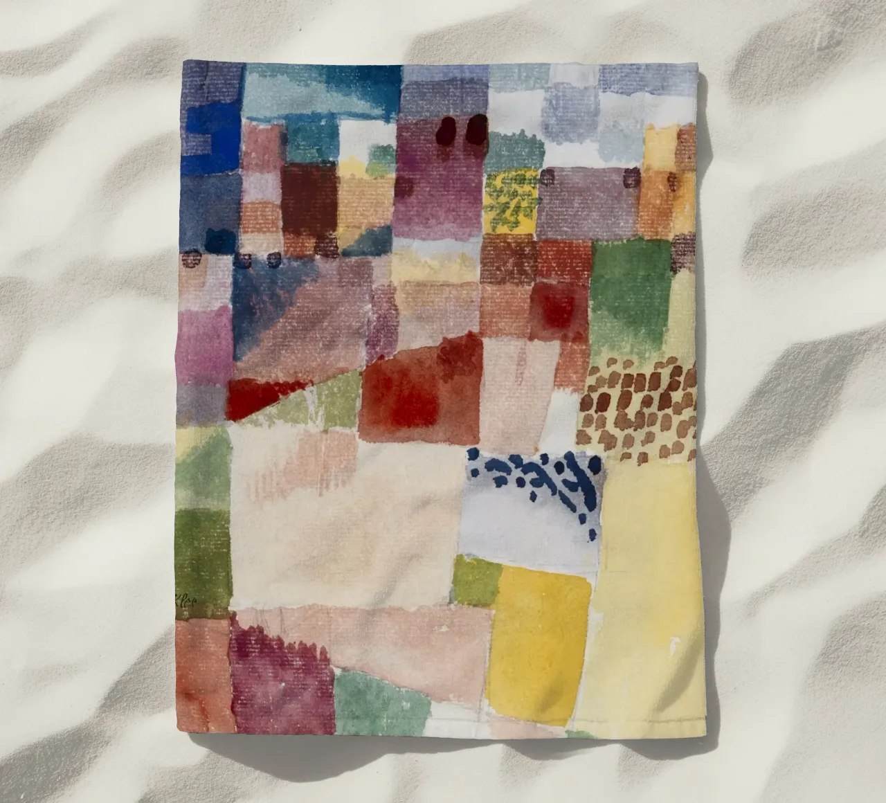 Klee Motif Hammamet Abstract Geometric Art Print beach towel by NorwesClub