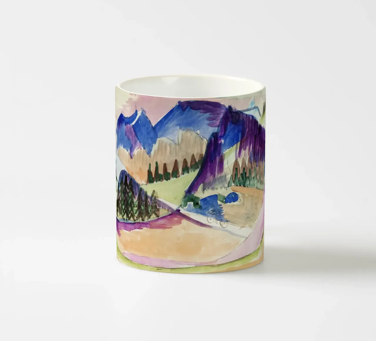 Kirchner Berglandschap Duitse expressionistische print keramische mok van NorwesClub