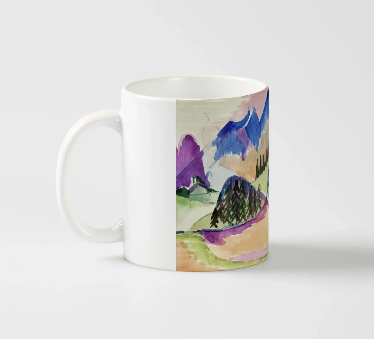 Kirchner Berglandschap Duitse expressionistische print keramische mok van NorwesClub