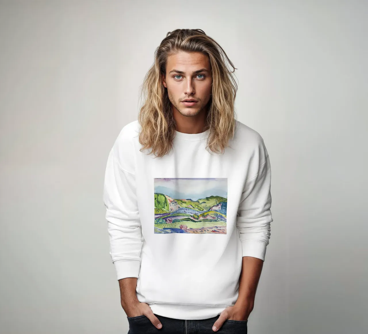 Demuth Mountain Red House American Modernist Print sudadera de NorwesClub