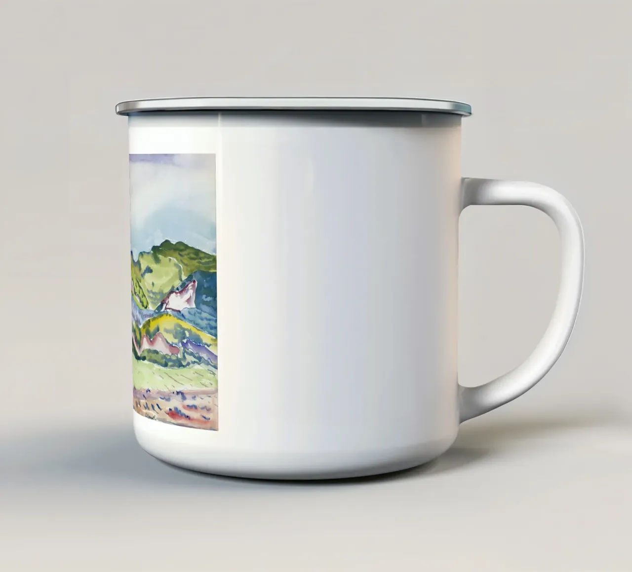Demuth Mountain Red House Amerikaanse Modernistische Print emaille mok van NorwesClub