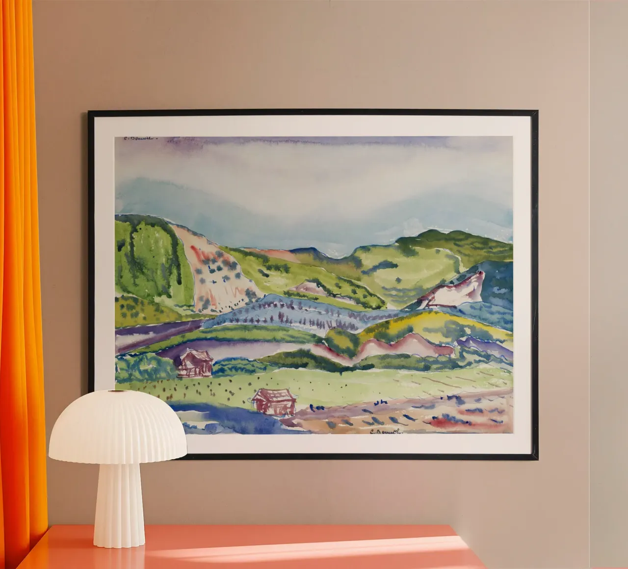 Demuth Mountain Red House American Modernist Print poster de NorwesClub