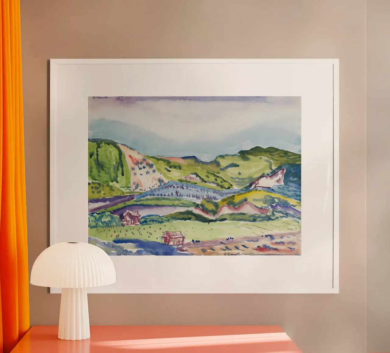 Demuth Mountain Red House American Modernist Print poster de NorwesClub