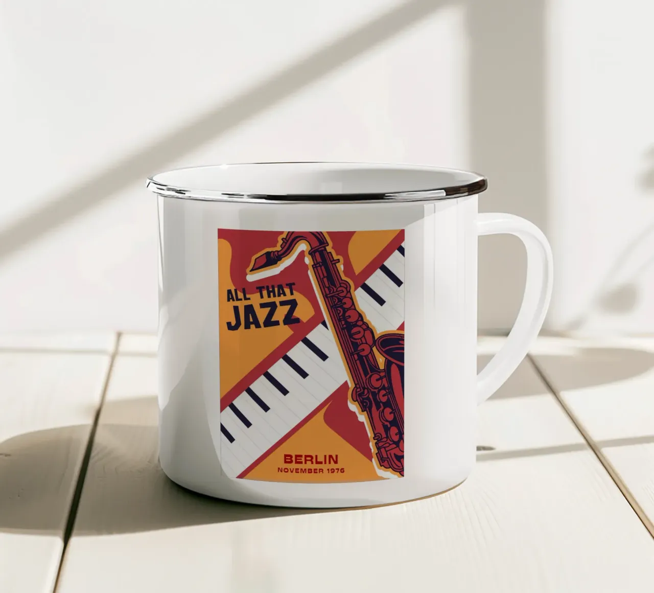 All That Jazz Berlino 1976 Poster grafico d'epoca tazza in smalto da NorwesClub