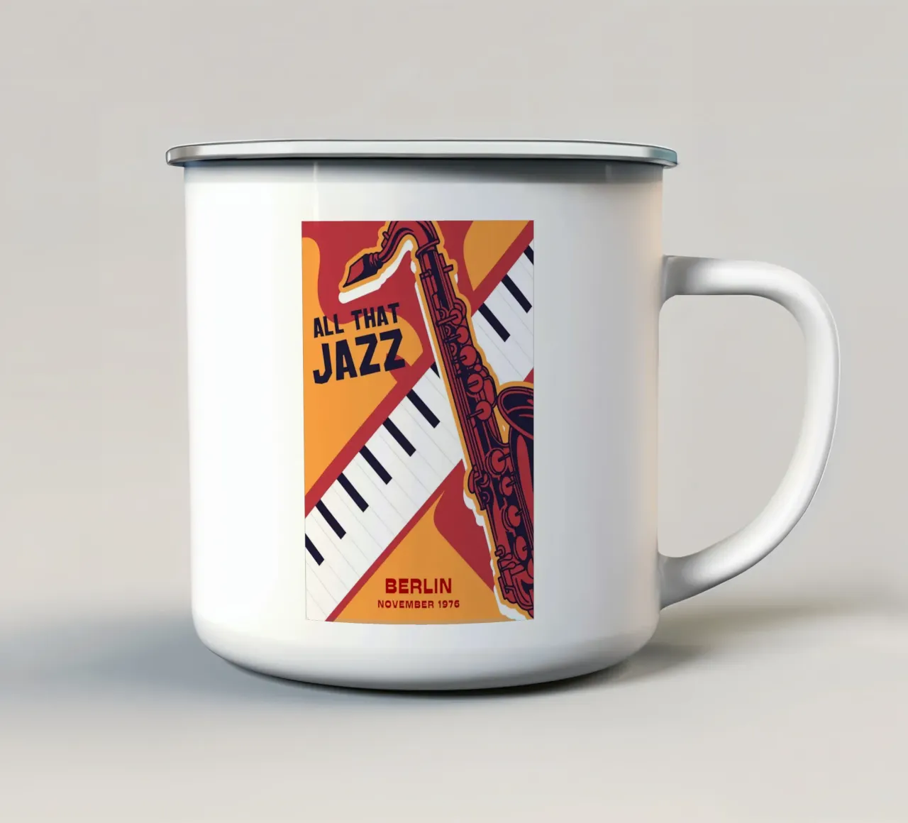 All That Jazz Berlino 1976 Poster grafico d'epoca tazza in smalto da NorwesClub