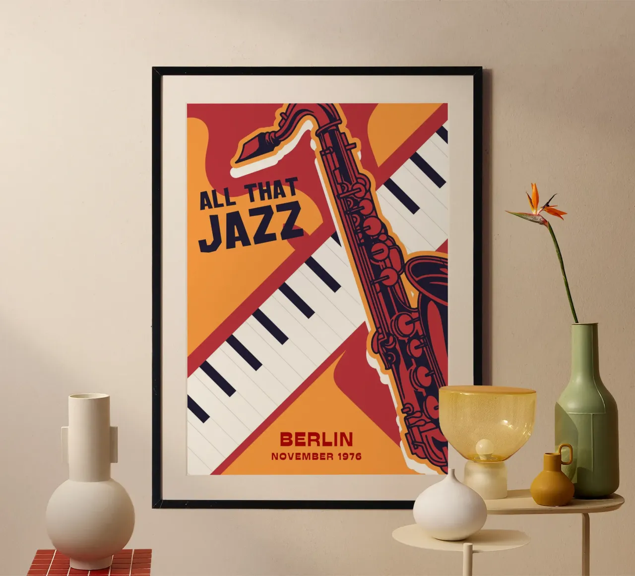 All That Jazz Berlino 1976 Poster grafico d'epoca poster con telaio in alluminio da NorwesClub