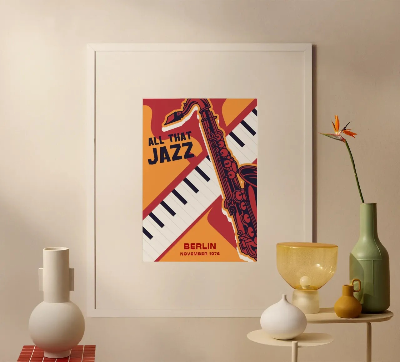 All That Jazz Berlino 1976 Poster grafico d'epoca poster con telaio in alluminio da NorwesClub