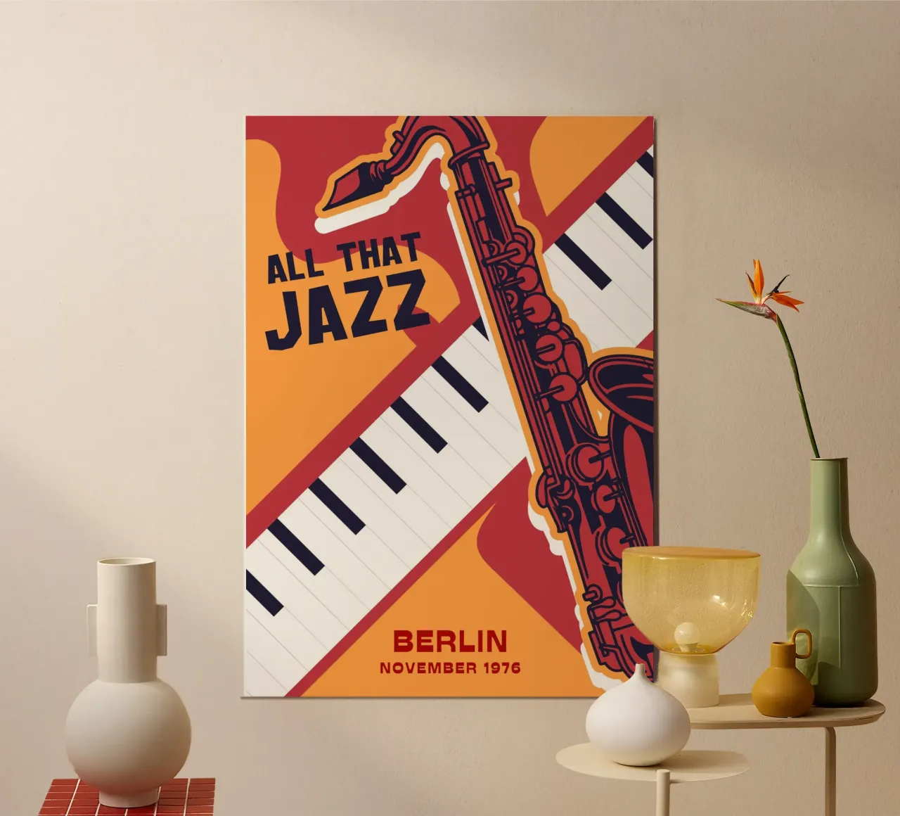 All That Jazz Berlino 1976 Poster grafico d'epoca poster con telaio in alluminio da NorwesClub