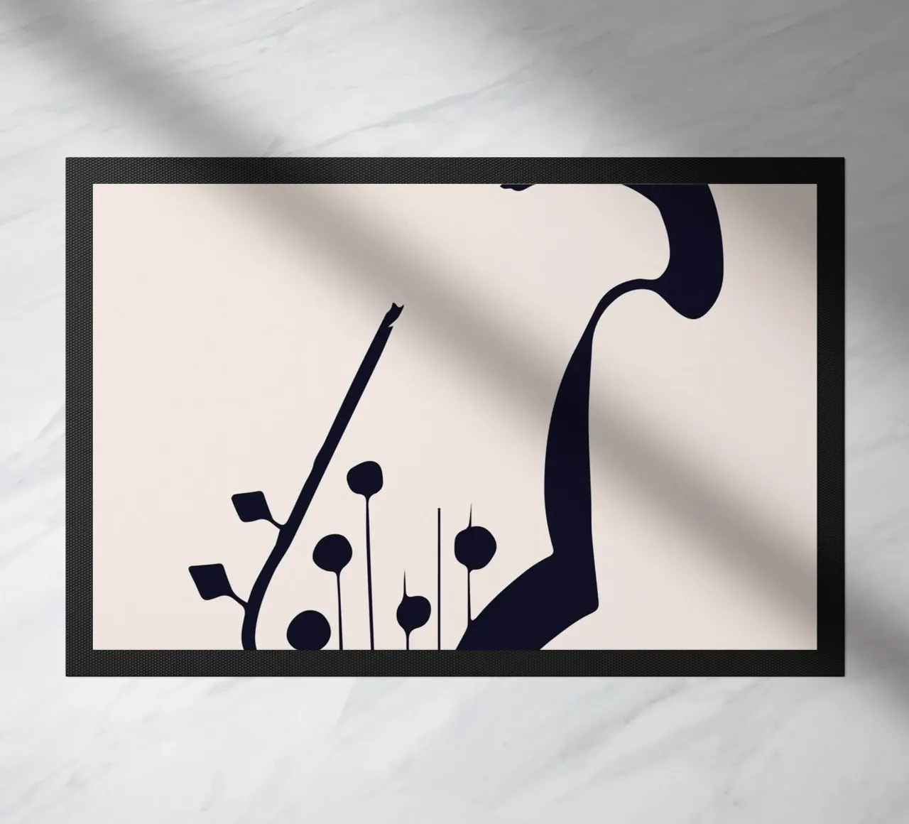 Botros Zaki Gitaarkop Abstract Muziek Art Print deurmat van NorwesClub