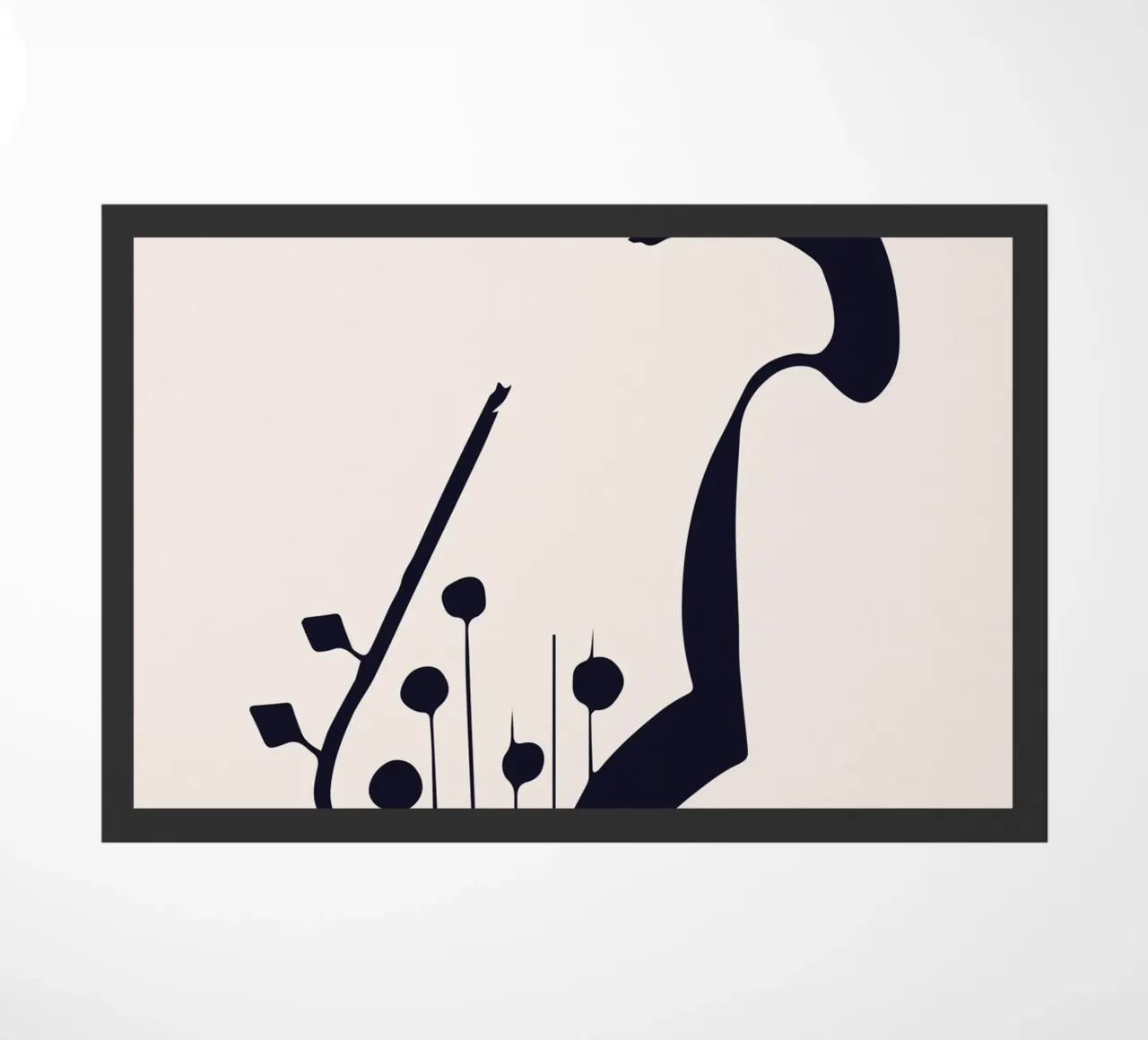 Botros Zaki Gitaarkop Abstract Muziek Art Print deurmat van NorwesClub
