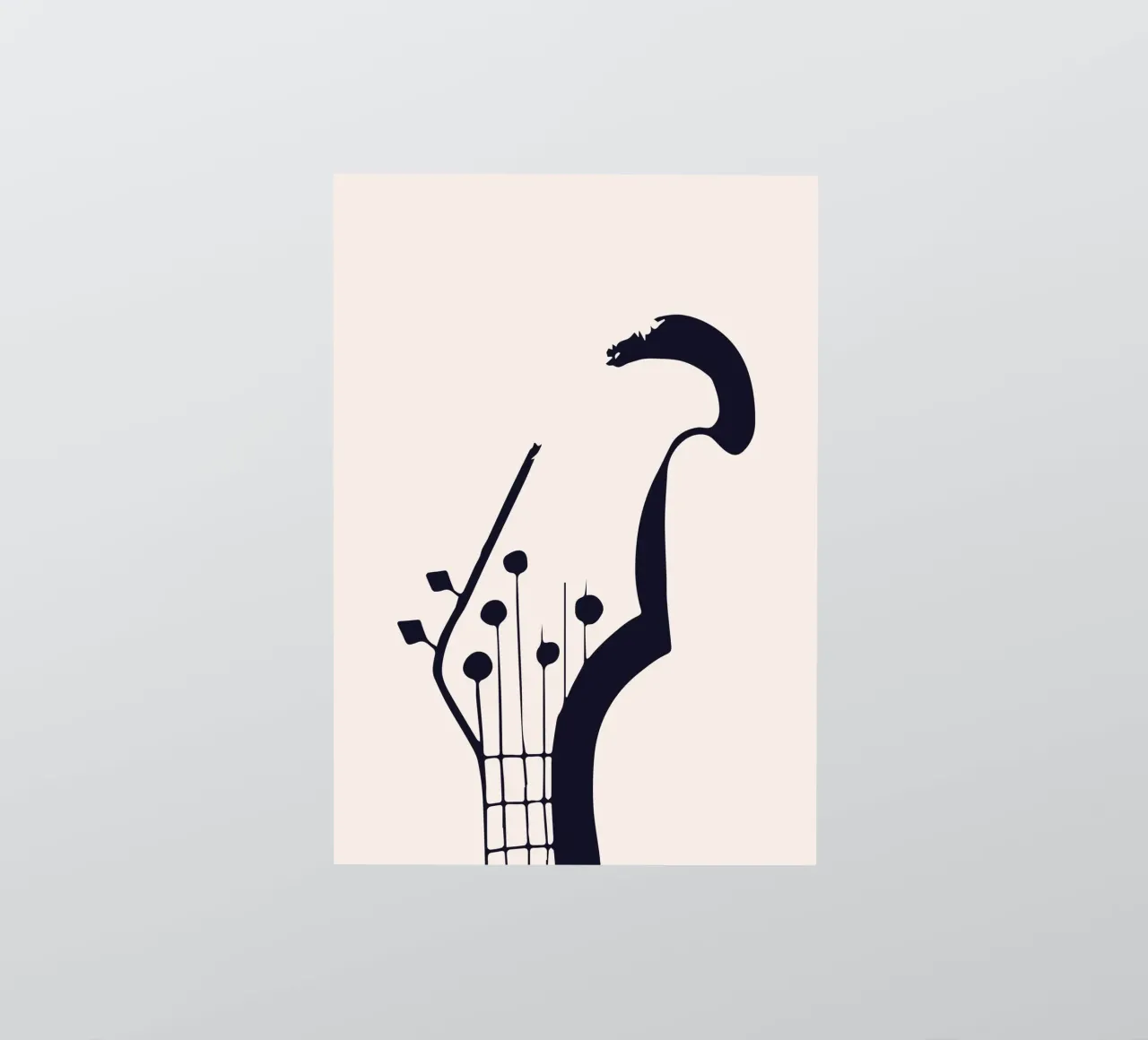 Botros Zaki Guitar Head Abstract Music Art Print sticker by NorwesClub