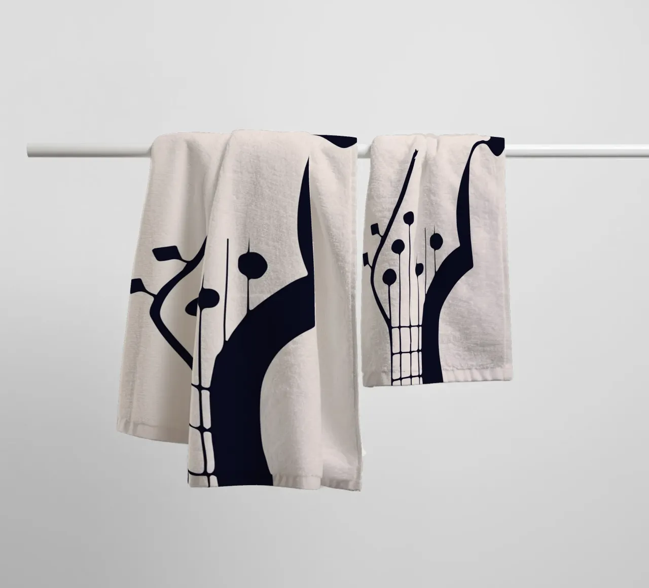 Botros Zaki Guitar Head Abstract Music Art Print towel by NorwesClub