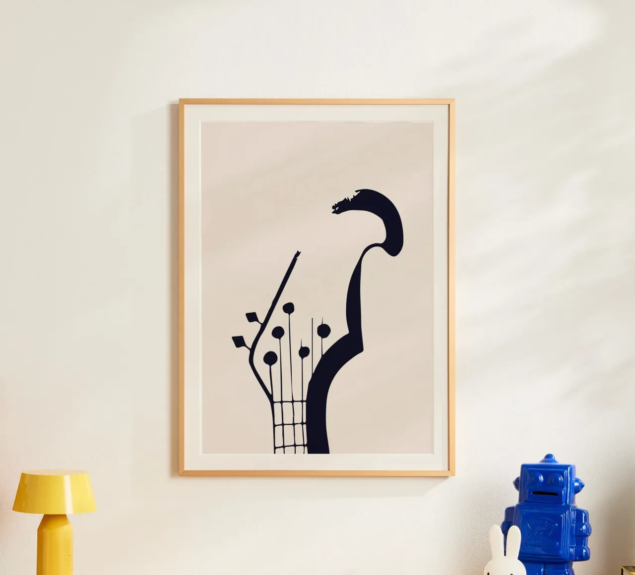 Botros Zaki Guitar Head Abstract Music Art Print poster de NorwesClub