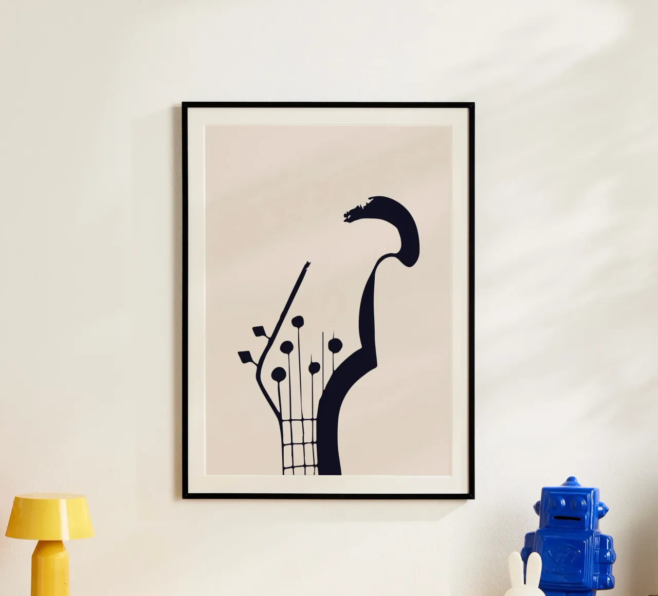 Botros Zaki Guitar Head Abstract Music Art Print poster de NorwesClub