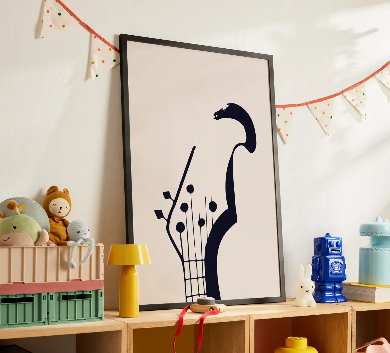 Botros Zaki Guitar Head Abstract Music Art Print poster de NorwesClub