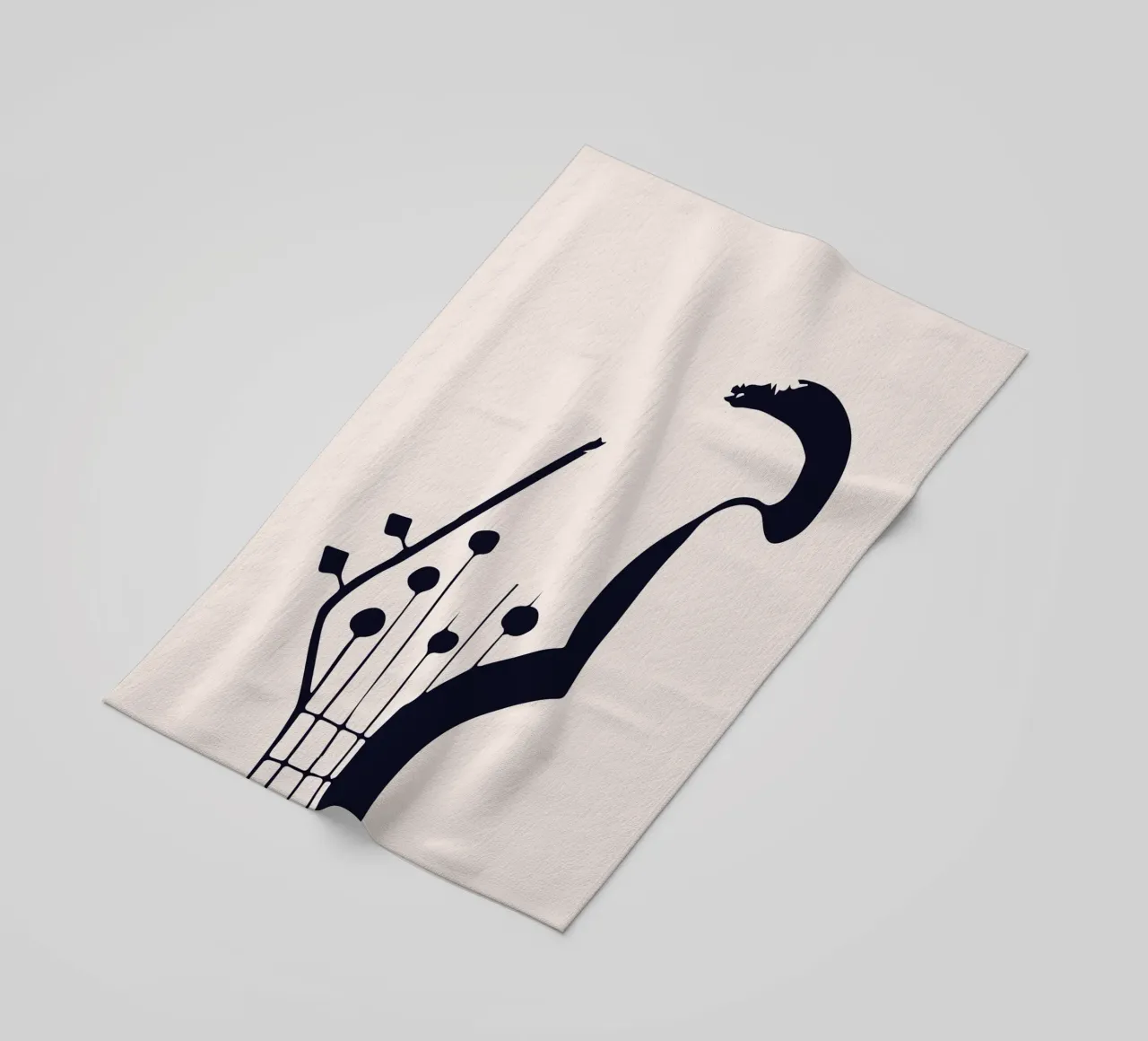 Botros Zaki Guitar Head Abstract Music Art Print beach towel by NorwesClub
