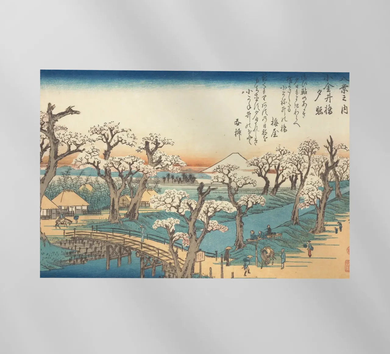 Ando Hiroshige – Evening Glow at Koganei Bridge pellicola backlit da Wirla